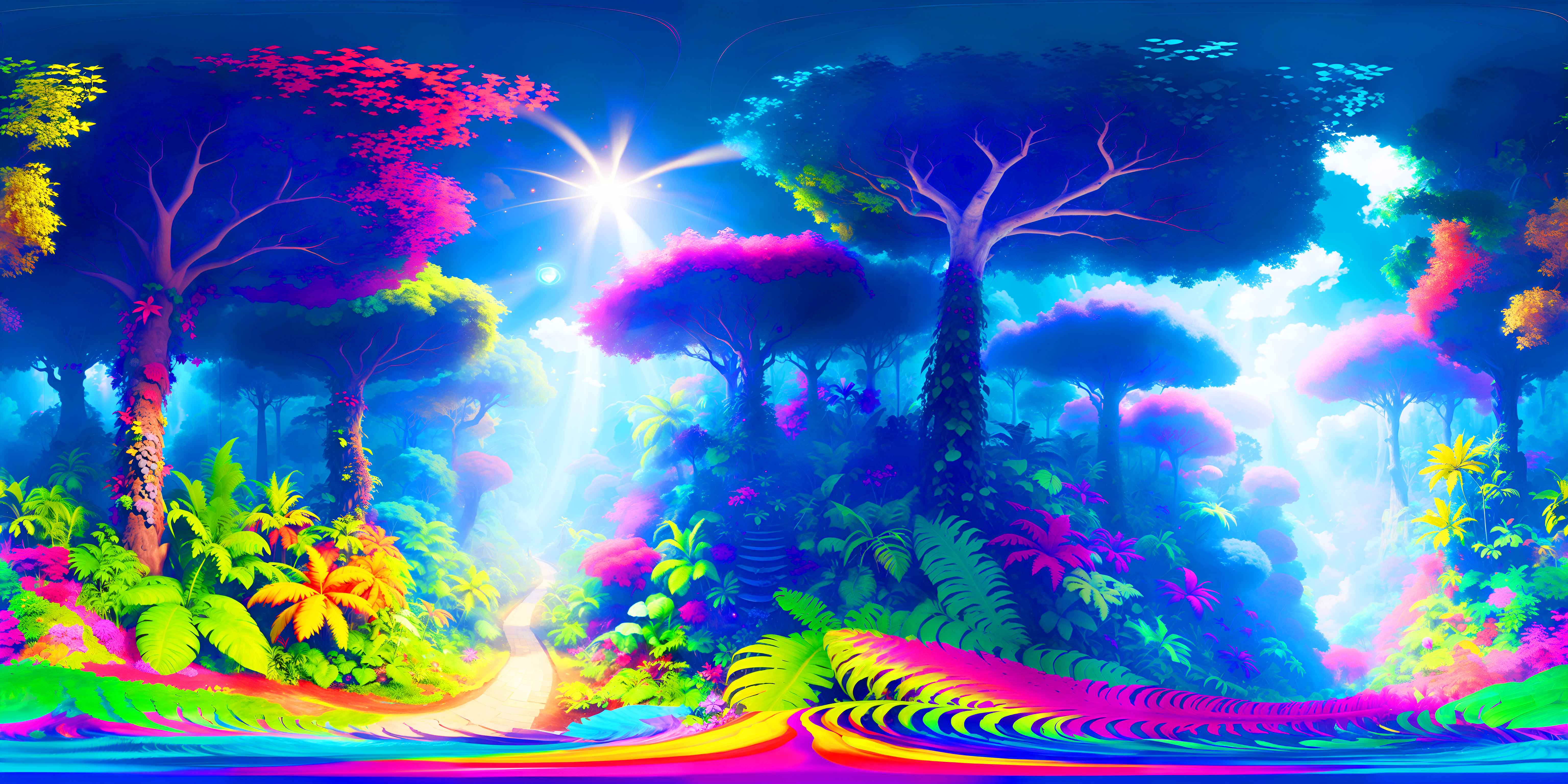 Rainbow Paradise, a 360-degree environment background