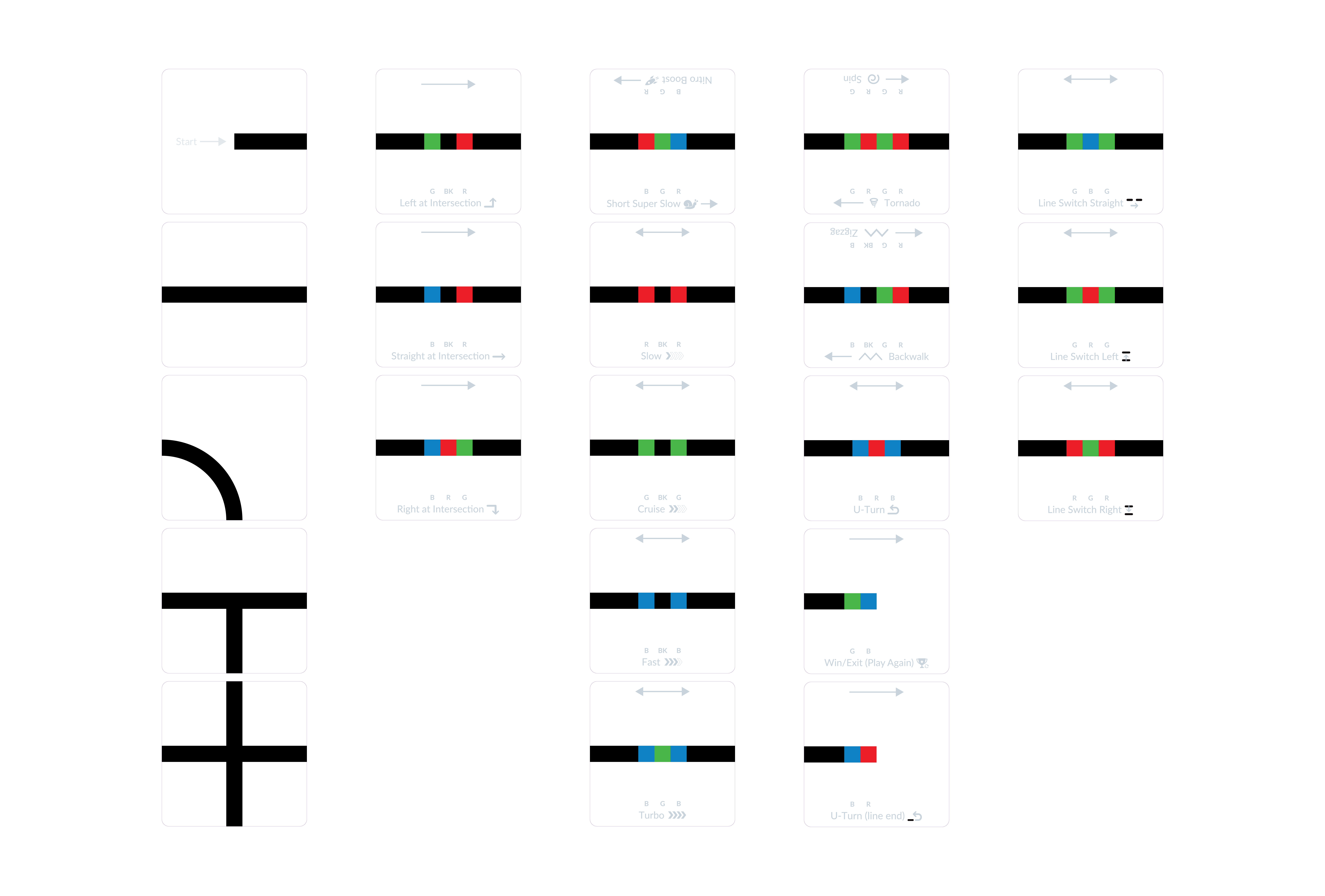 The full set of physical Color Code magnetic tiles the AR camera reads