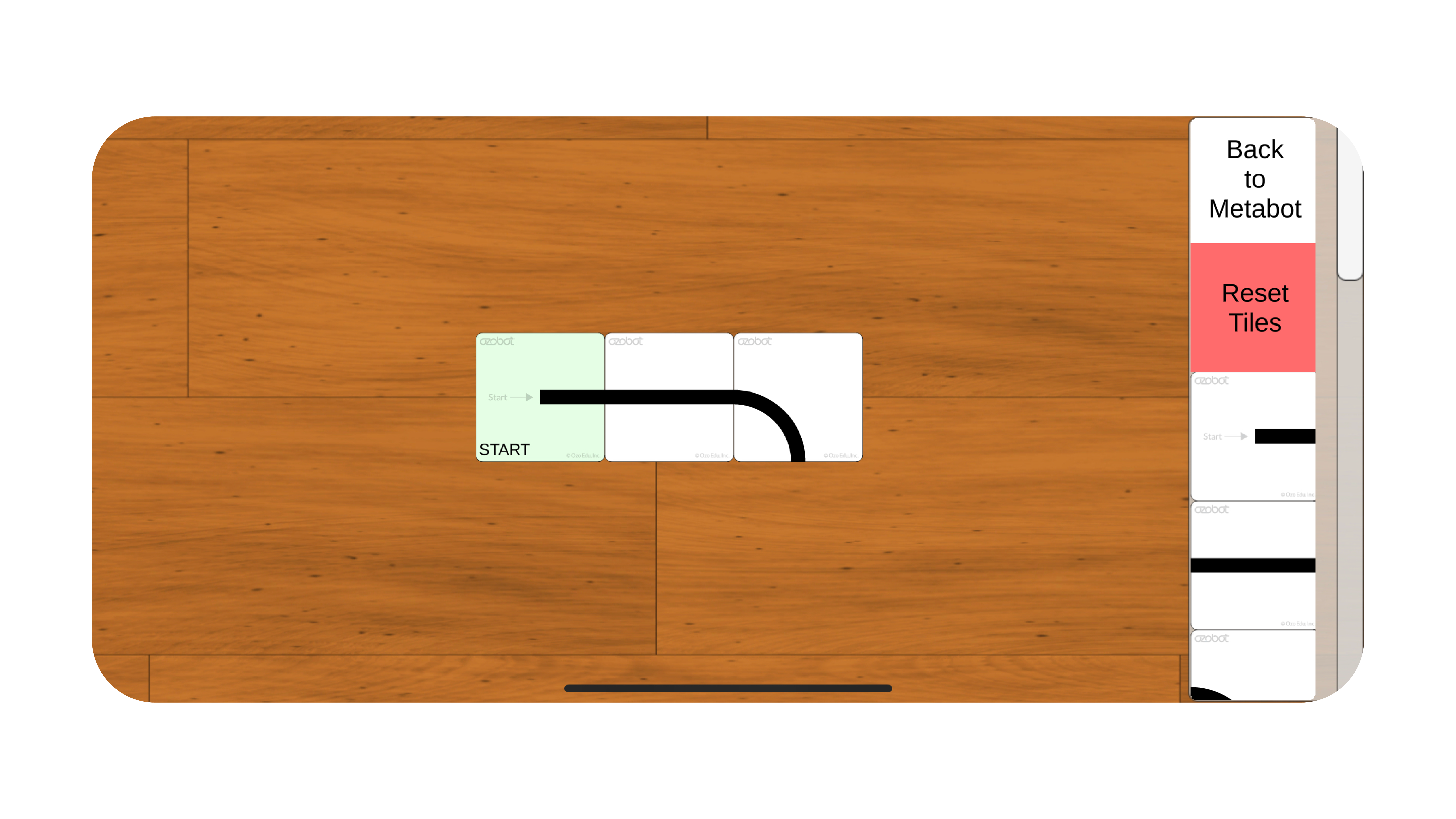 Place Tiles mode, building a track virtually without any printed tiles