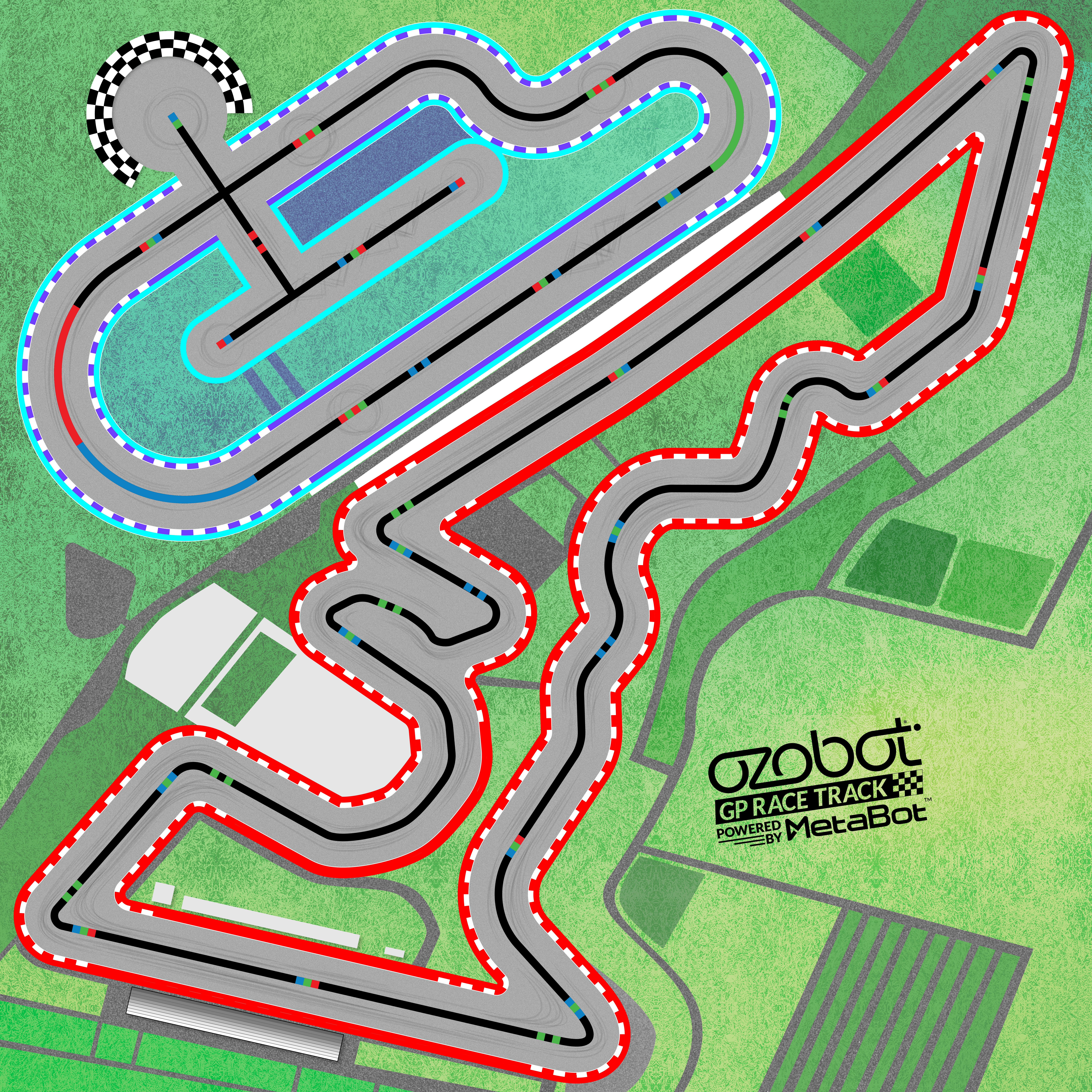 The Circuit of the Americas, recreated as a preset Ozobot GP Race Track