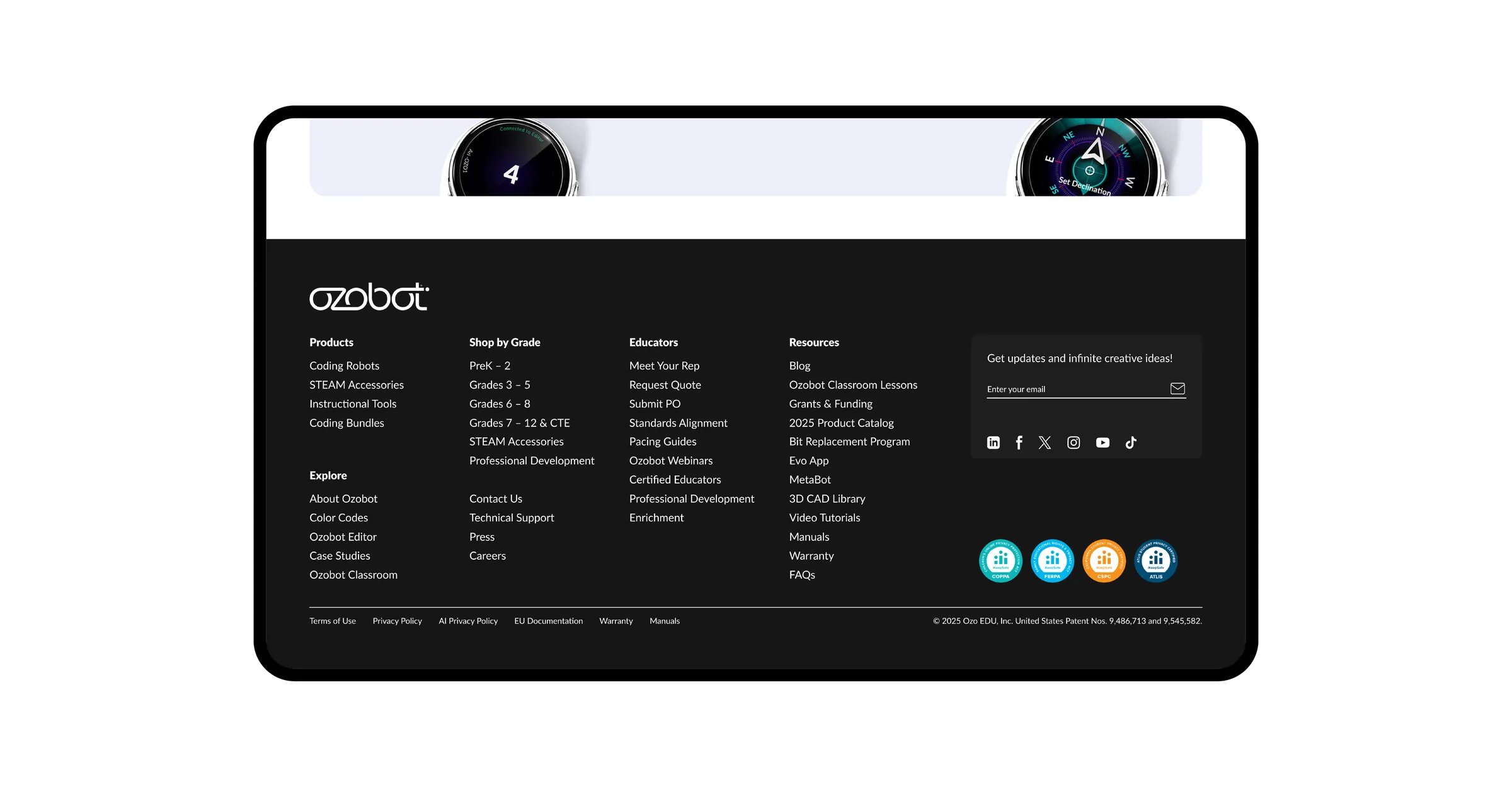 Redesigned site footer